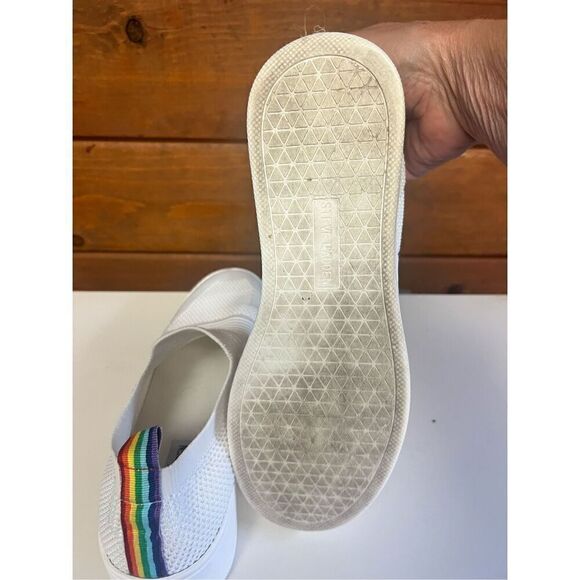 Steve Madden BEALE Sz 8.5 White  Knit Fabric Slip On Shoes - Picture 4 of 8